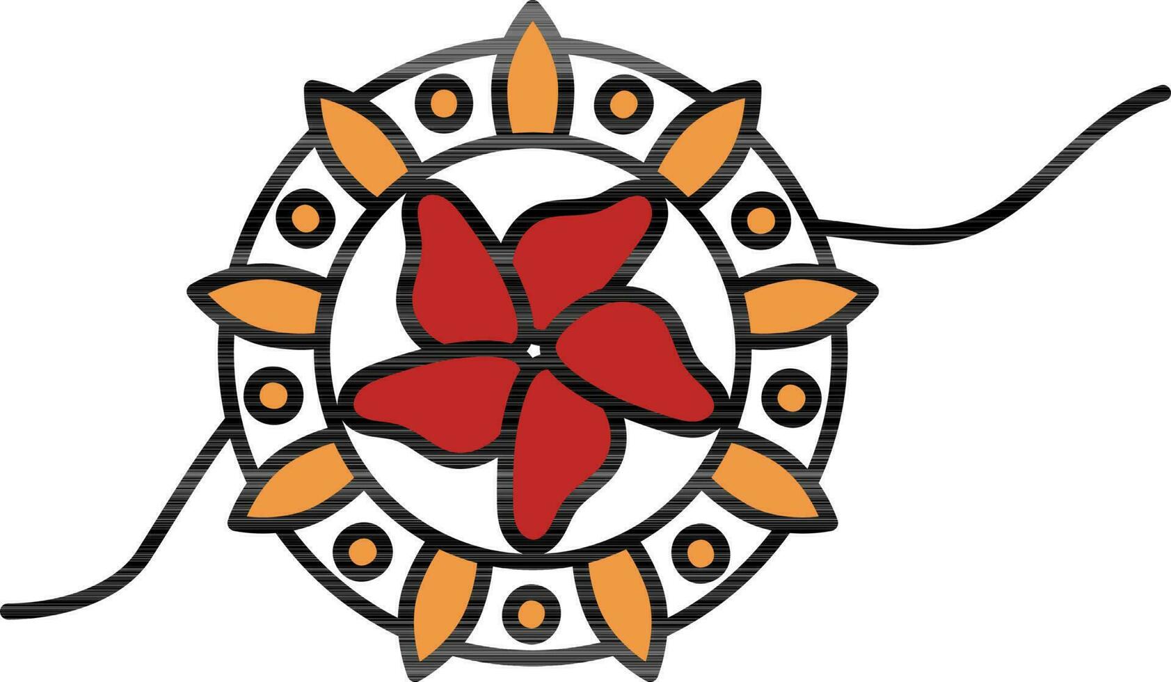 vistoso floral rakhi pulsera icono. vector