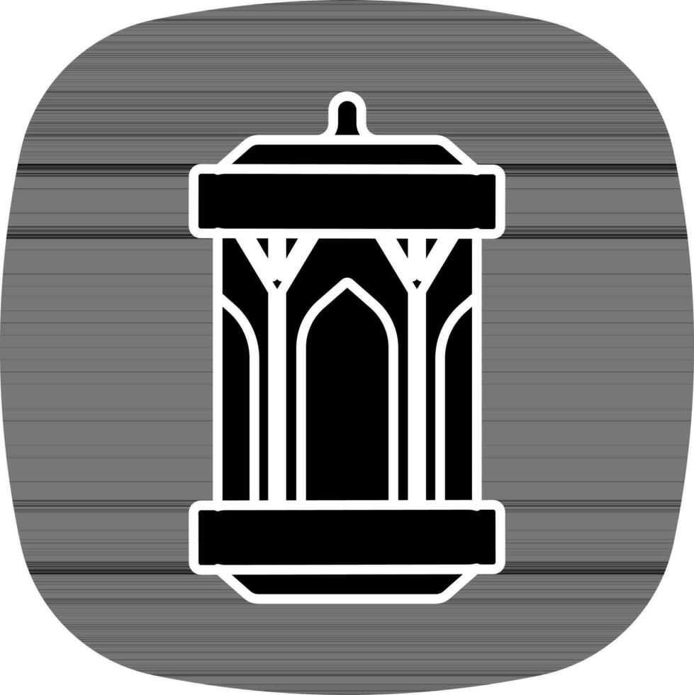 Glyph Style Arabic Lantern Icon. vector