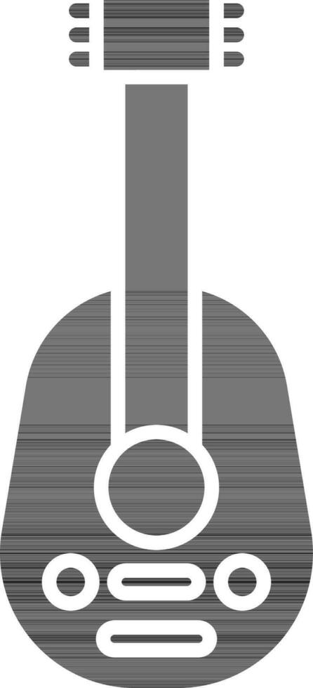 Lute Icon In black and white Color. vector