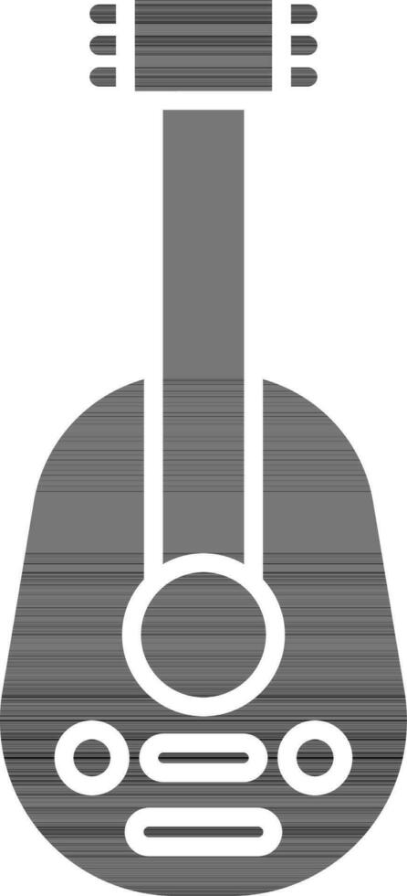 Lute Icon In black and white Color. vector