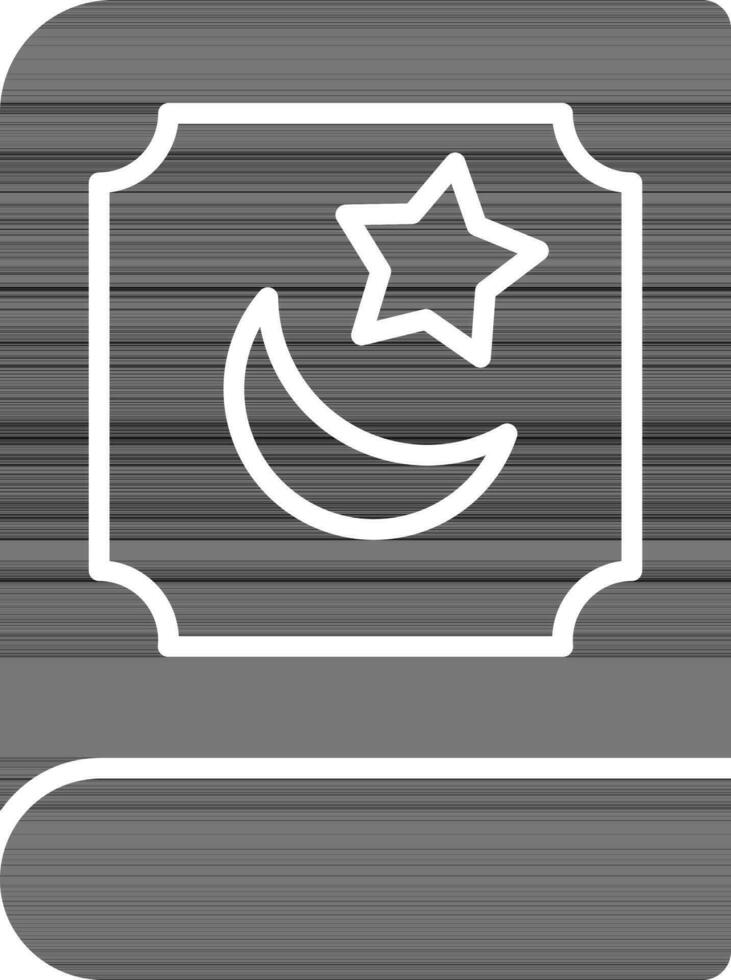 Quran Book Icon In black and white Color. vector