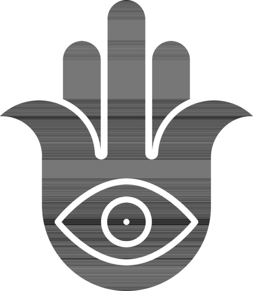 Hamsa Icon In black and white Color. vector