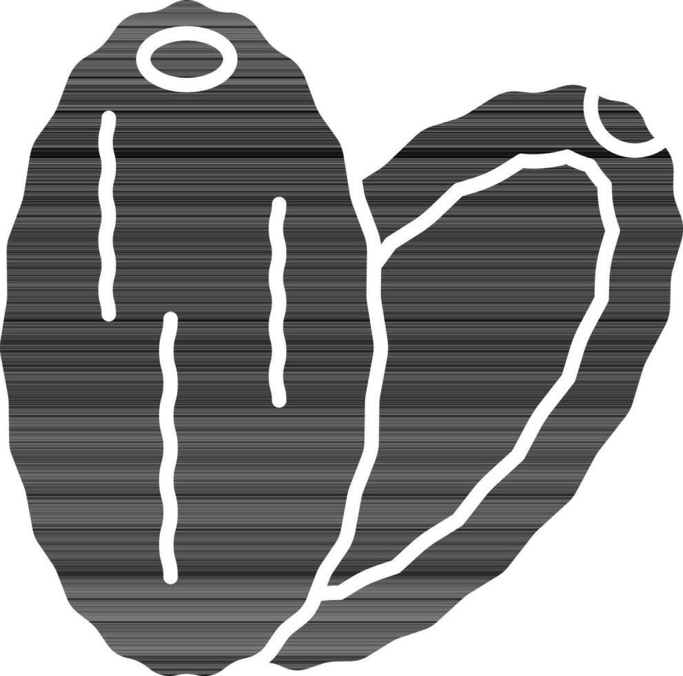Dates Fruit Icon In black and white Color. vector