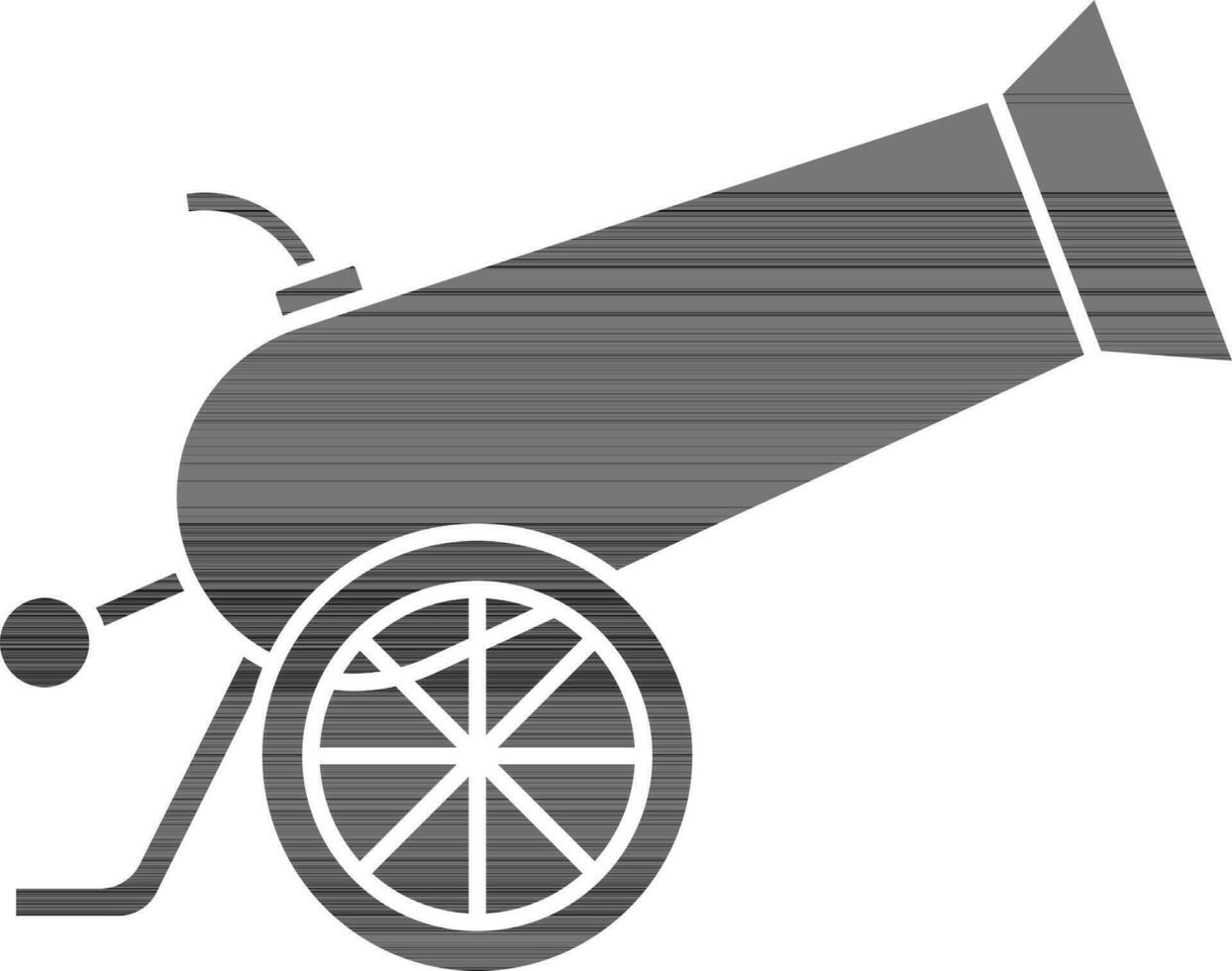 black and white Isolated Cannon Gun Icon Or Symbol. vector