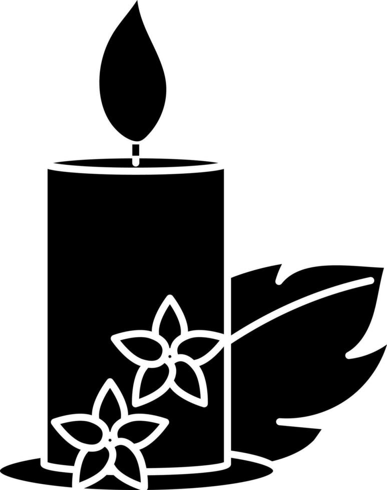 Aroma Candle Icon Or Symbol In Glyph Style. vector