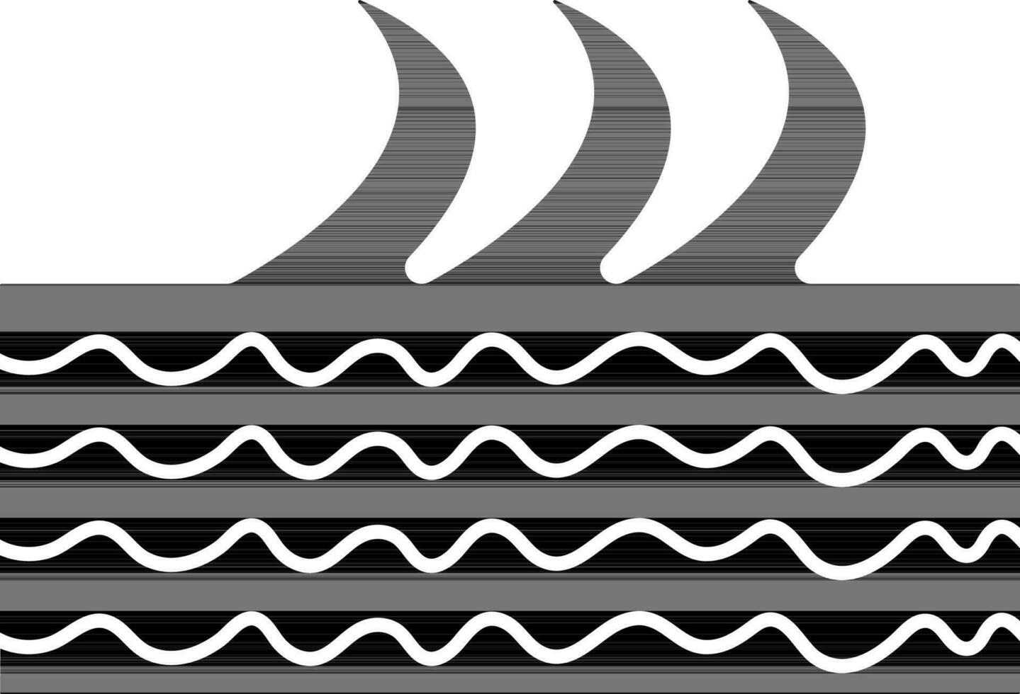 Tsunami Glyph Icon In Flat Style. vector