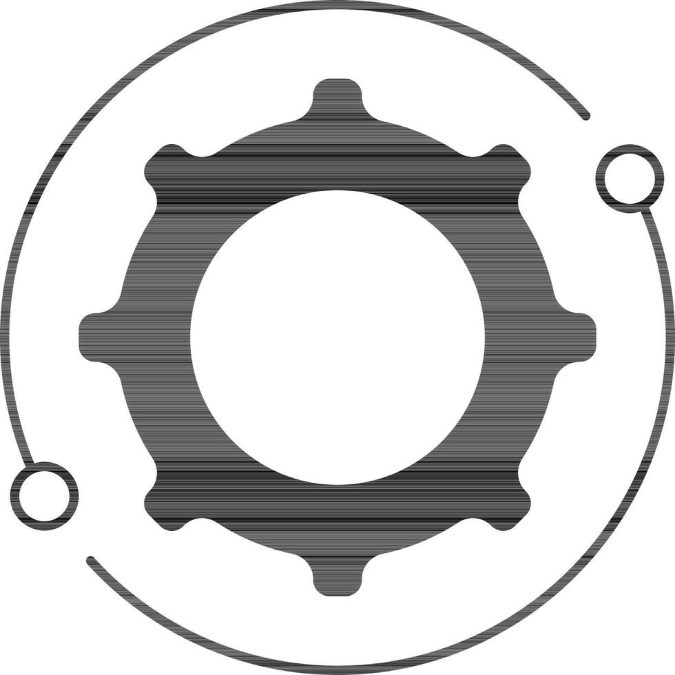Cogwheel Icon In Glyph Style. vector