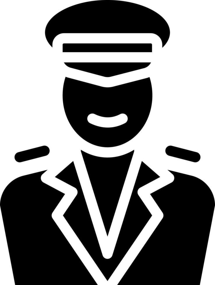 Sailor Character Icon In Glyph Style. vector