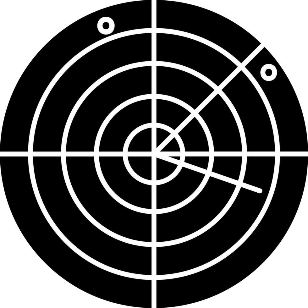 Illustration Of Radar Icon In Black And White Color. vector