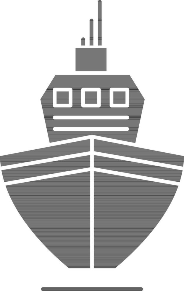Ship Icon Or Symbol In black and white Color. vector