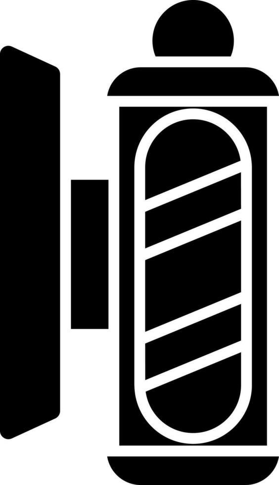 Barber Pole Icon Or Symbol In Black And White Color. vector