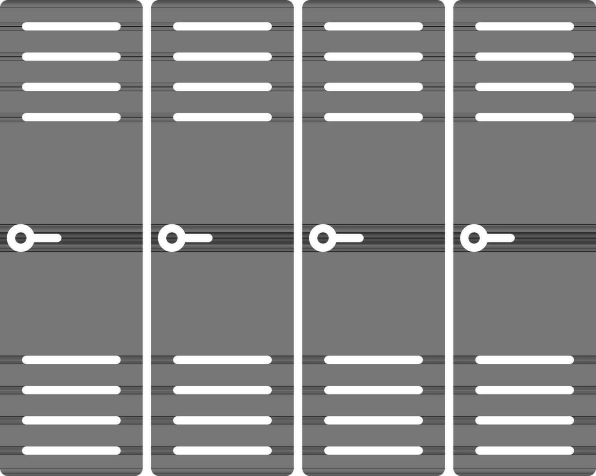 Locker Icon In Black And White Color. vector