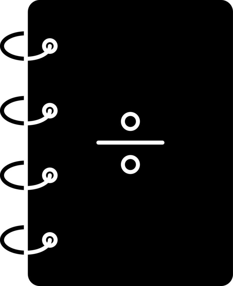 Math Notebook Icon In black and white Color. vector