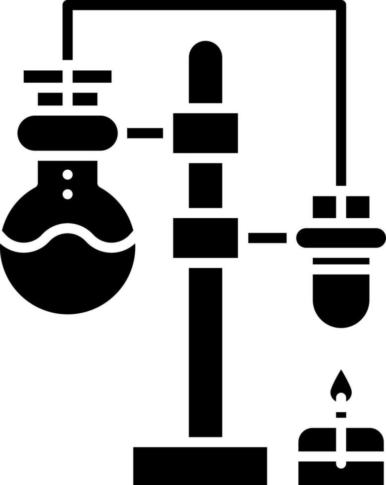 Chemical Process Icon In black and white Color. vector