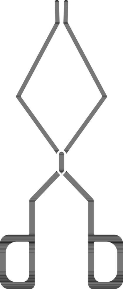 black and white Crucible Tongs Icon Or Symbol. vector