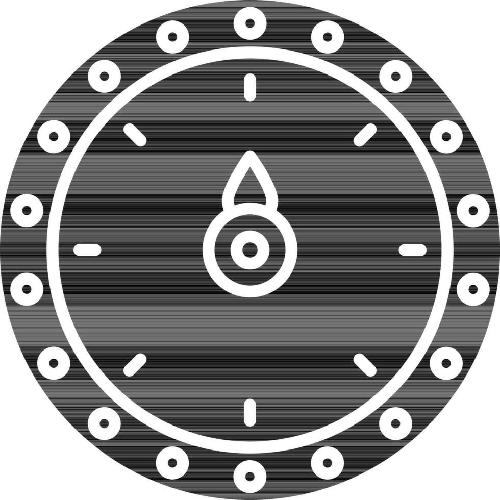 Isolated Compass Icon In Glyph Style. vector