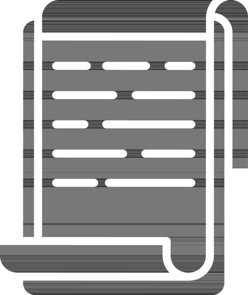 Scroll Paper Icon In black and white Color. vector