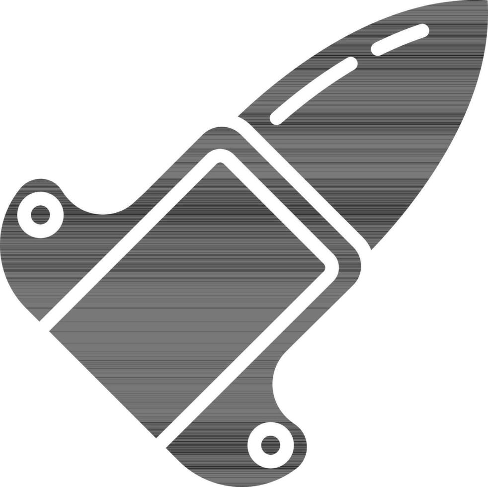 Black And White Dive Knife Icon Or Symbol. vector