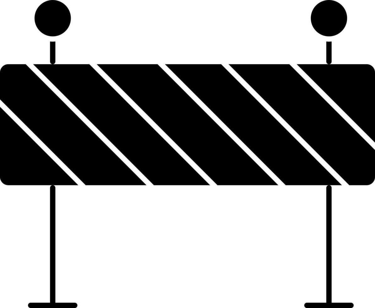 barrera icono en negro y blanco color. vector