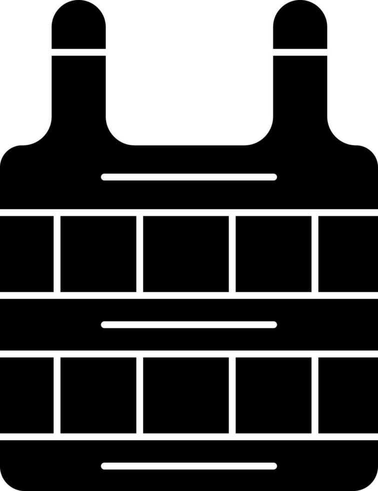 Safety Vest Icon In black and white Color. vector