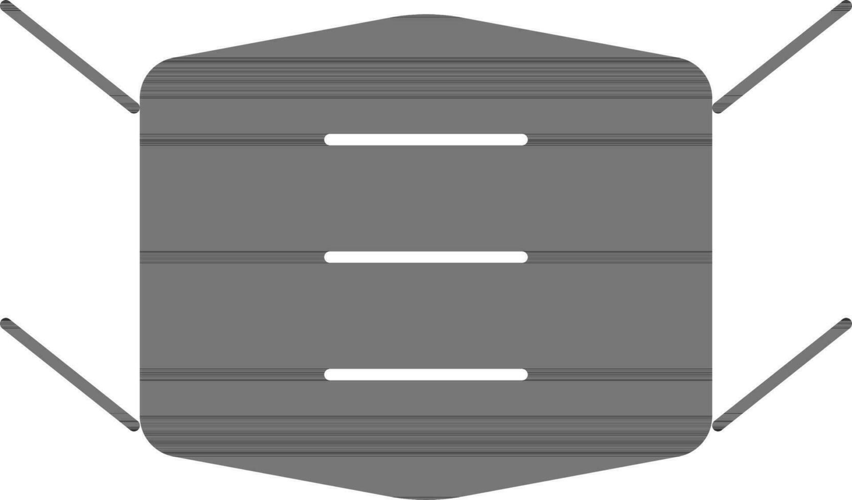 Face Mask Icon In black and white Color. vector