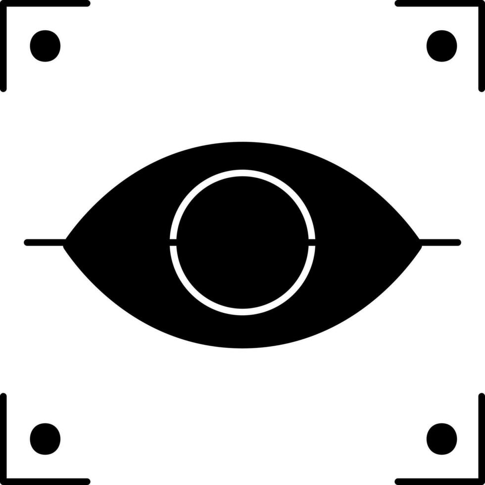 Retina Scanner Icon In black and white Color. vector