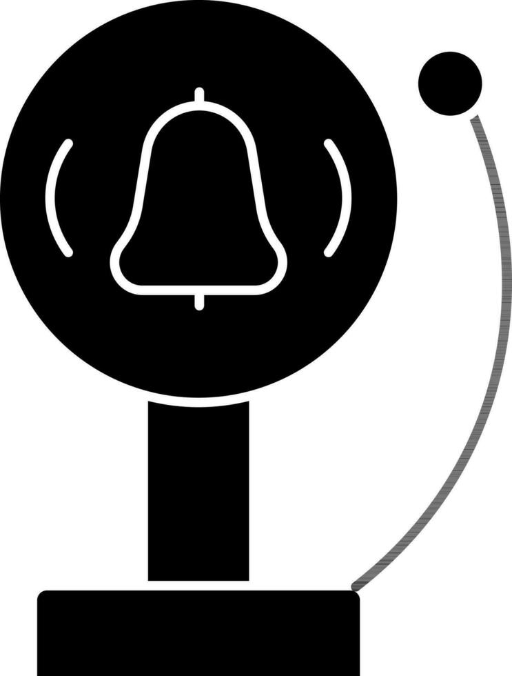 bombero alarma campana icono en negro y blanco color. vector