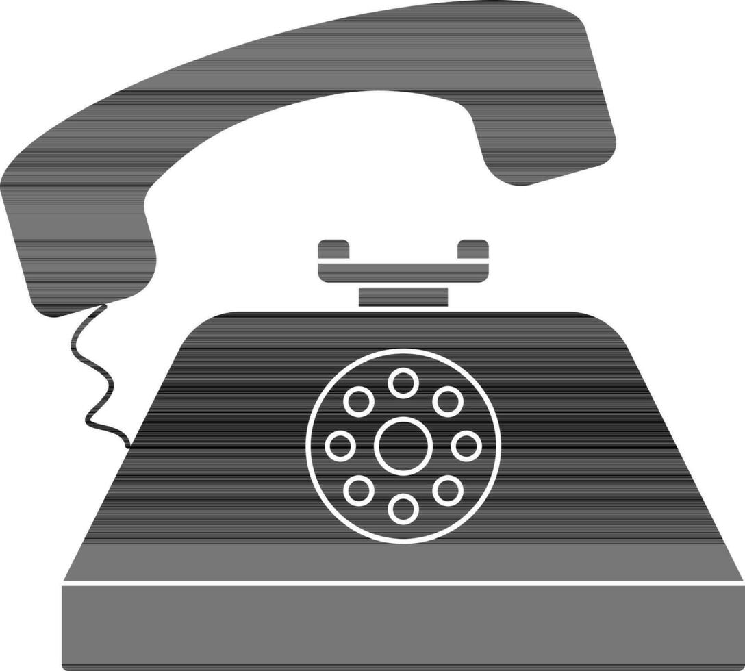 Retro Telephone Icon In black and white Color. vector