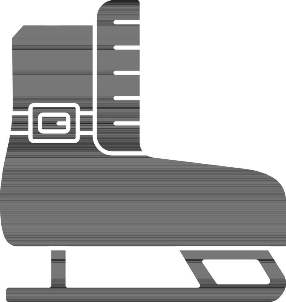 Isolated Ice Skate Icon In black and white Color. vector