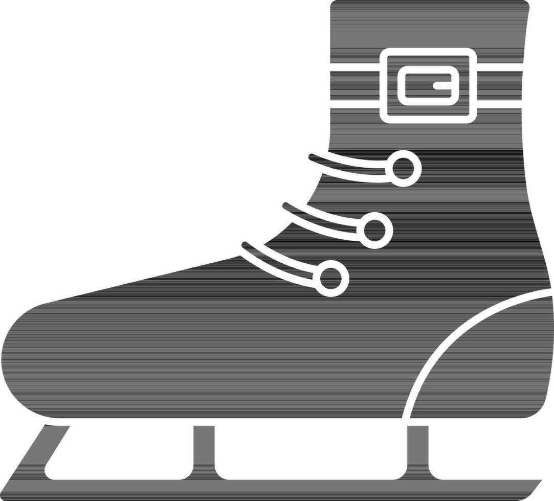 Ice Skate Icon In Glyph Style. vector