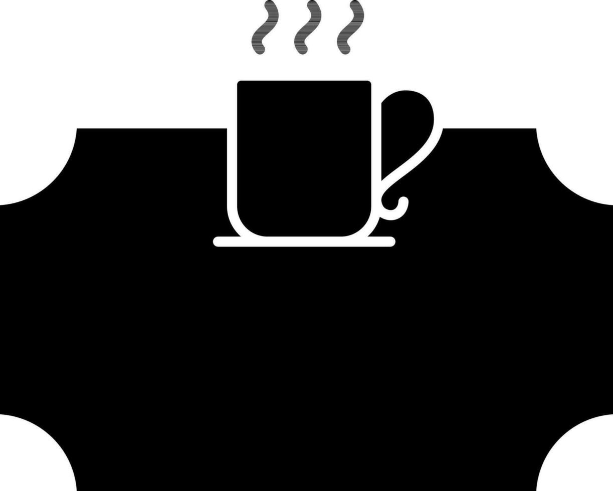 Coffee Shop Board Icon In black and white Color. vector