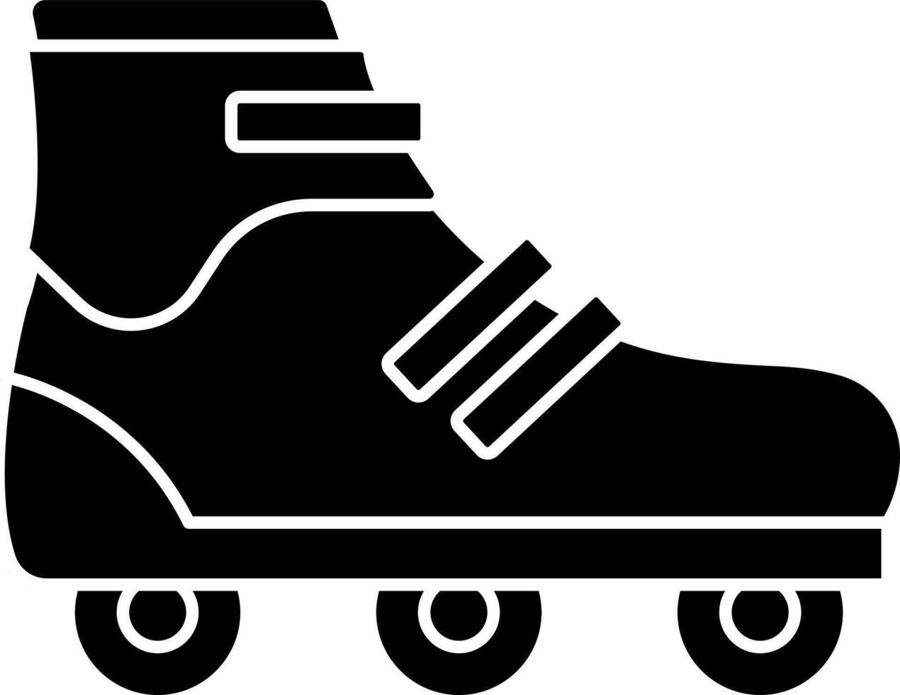 Isolated Roller Skate Icon In black and white Color. vector