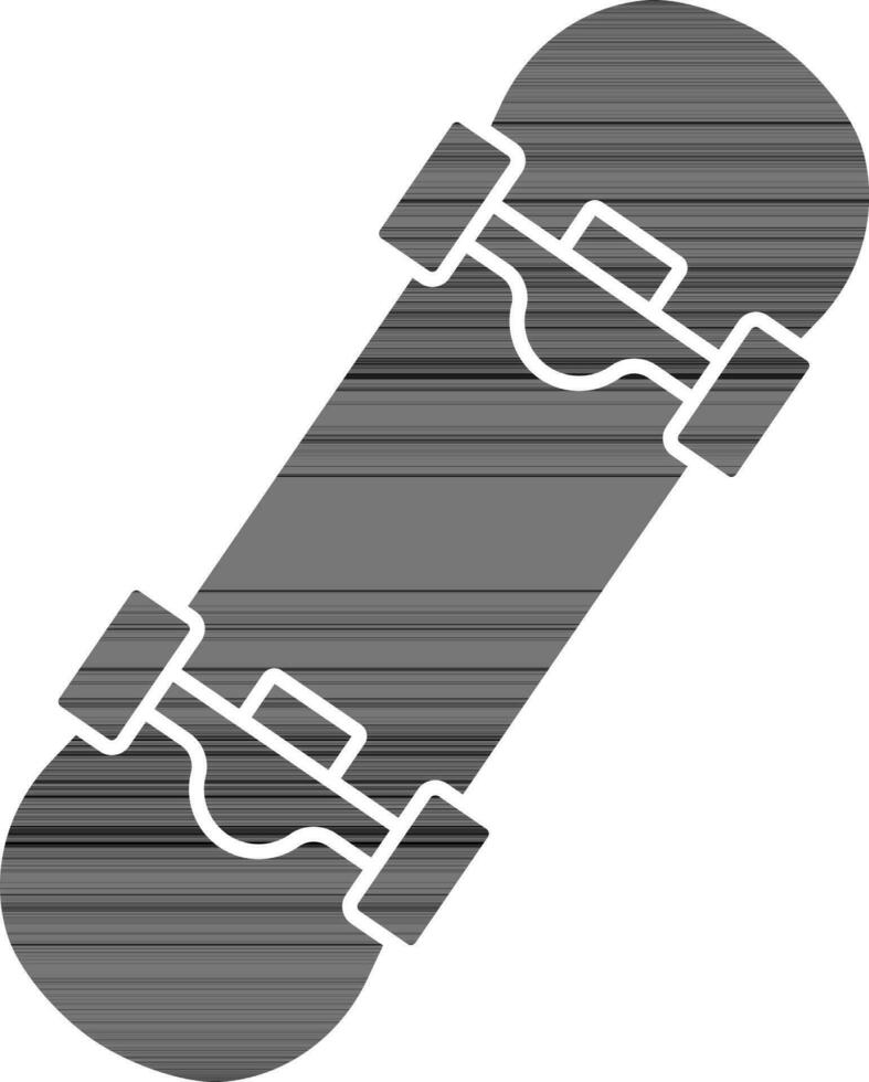 Glyph Style Skateboard Icon In Flat Style. vector