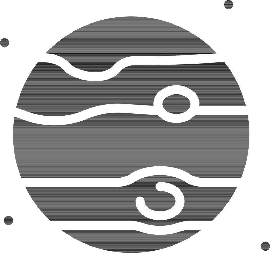 Jupiter Icon In black and white Color. vector