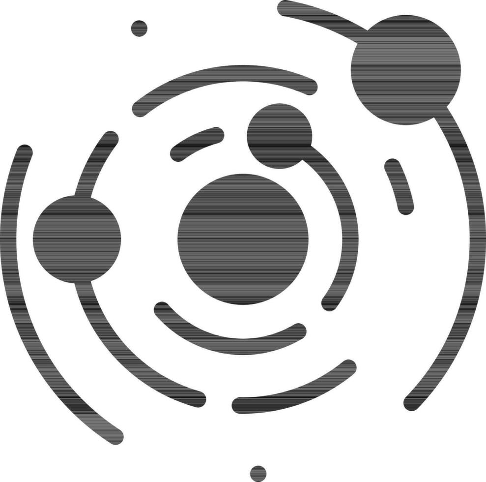 Solar System Icon In Glyph Style. vector