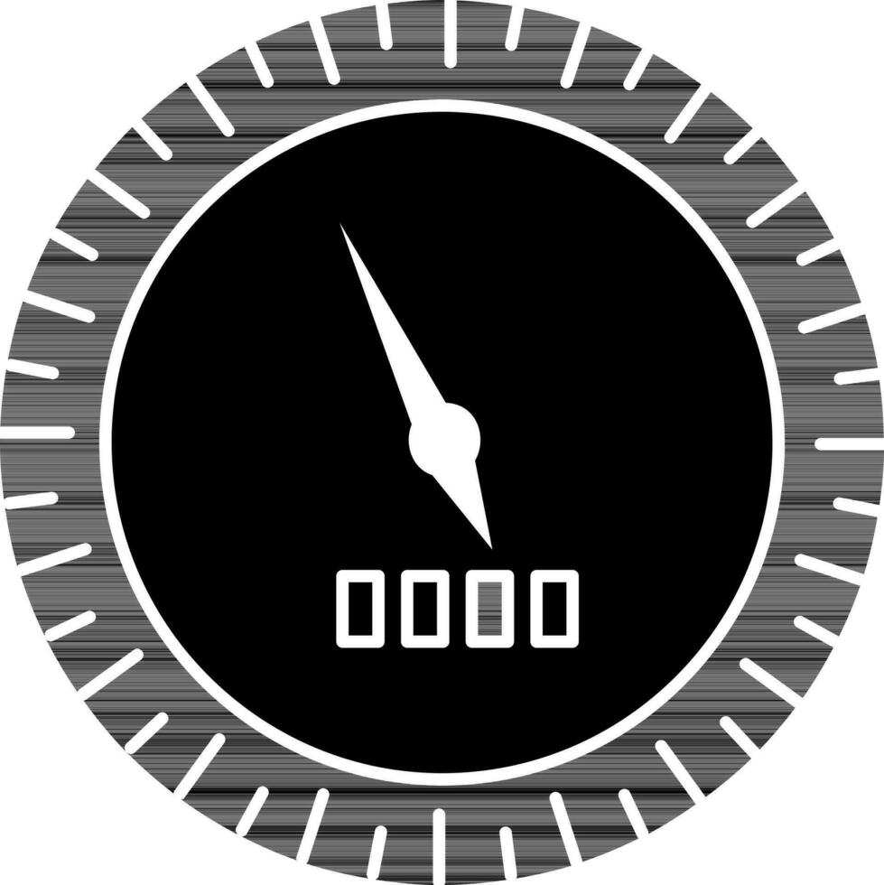 Speedometer Icon In black and white Color. vector