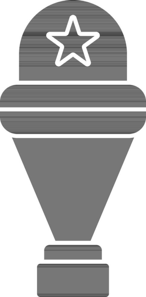 Trophy Icon In black and white Color. vector