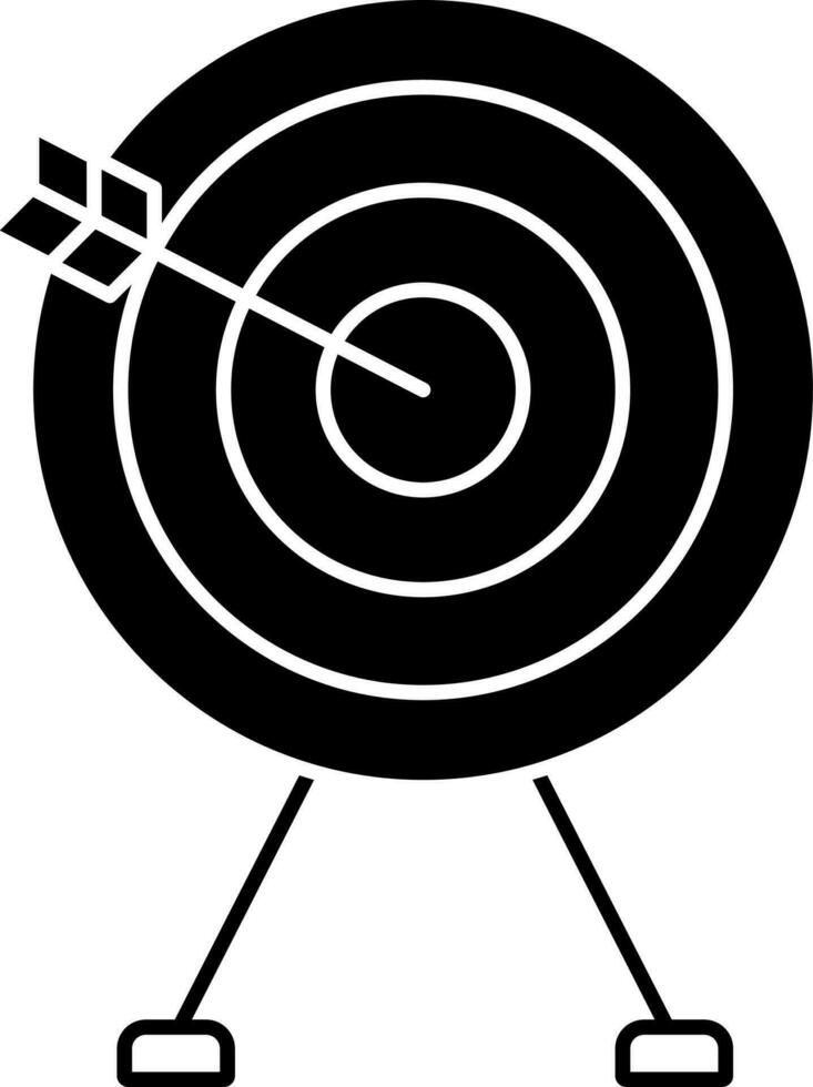 Target With Arrow Icon In black and white Color. vector