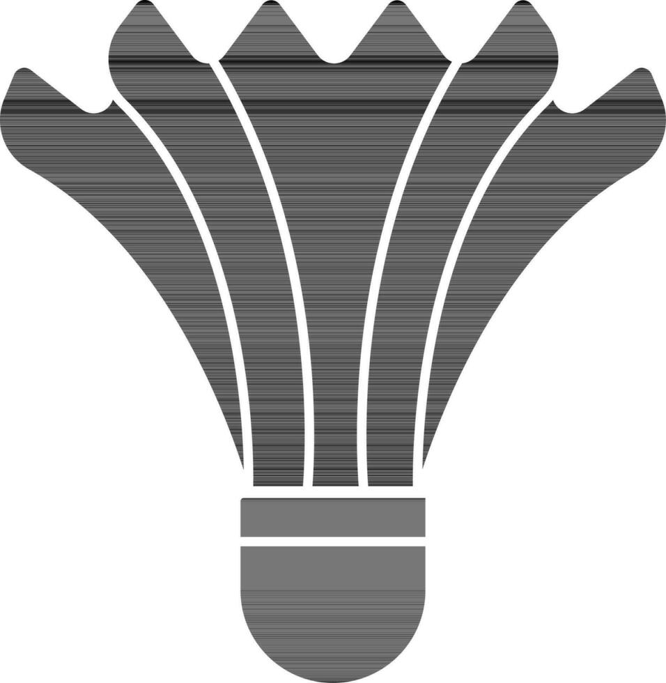 Shuttlecock Icon In black and white Color. vector