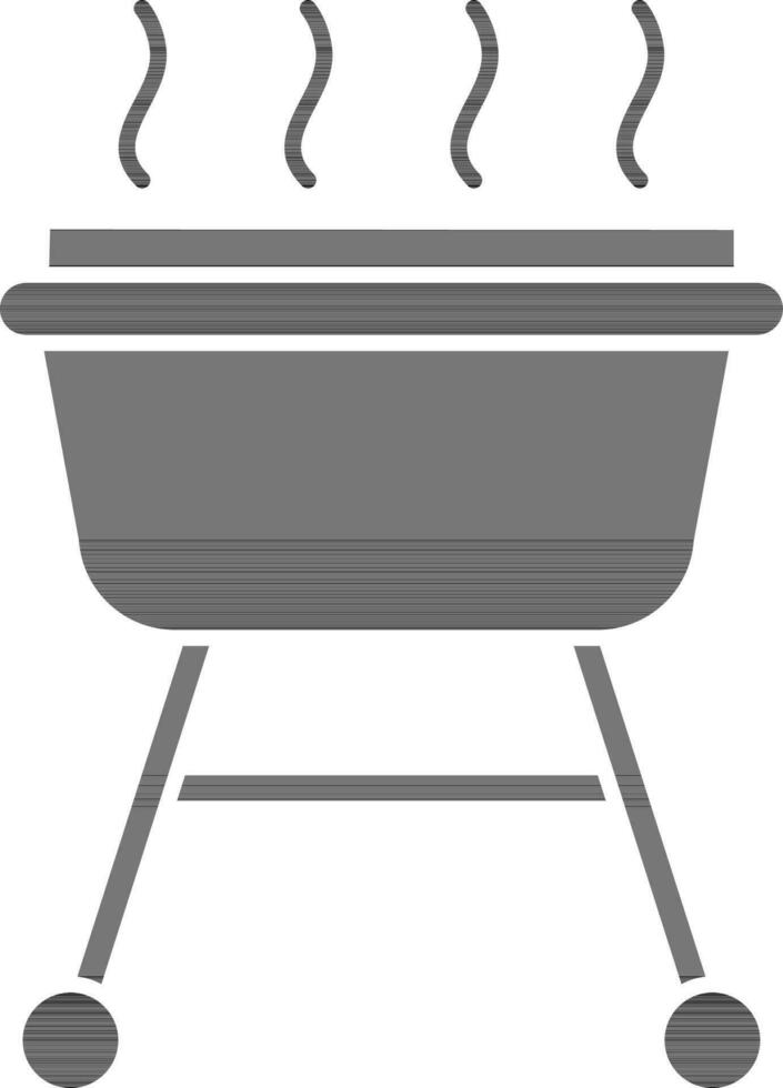 BBQ Grill Icon Or Symbol In Glyph Style. vector