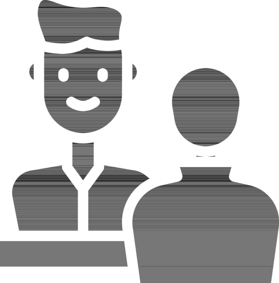 User Meeting Icon In black and white Color. vector