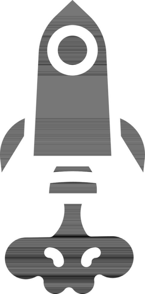 Isolated Rocket Icon In black and white Color. vector