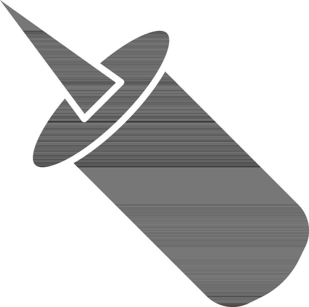chincheta icono en negro y blanco color. vector