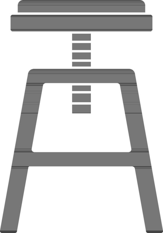 Arki Stool Icon In Black And White Color. vector