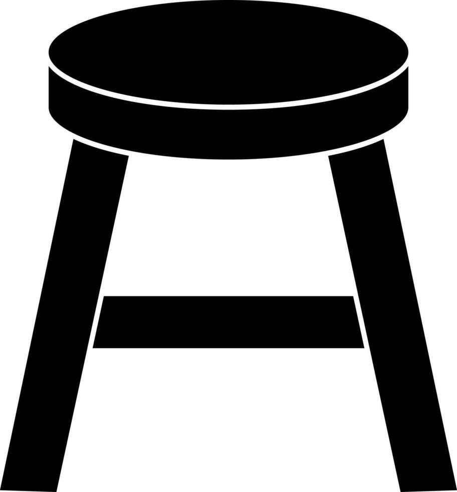 Round Stool Icon In Glyph Style. vector