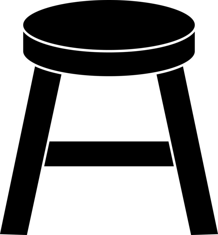 Round Stool Icon In Glyph Style. vector