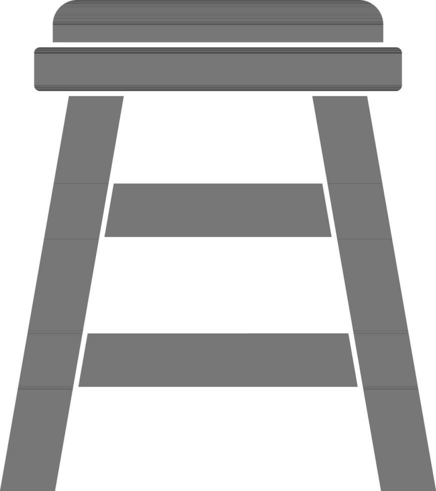 Black And White Color Stool Icon In Flat Style. vector