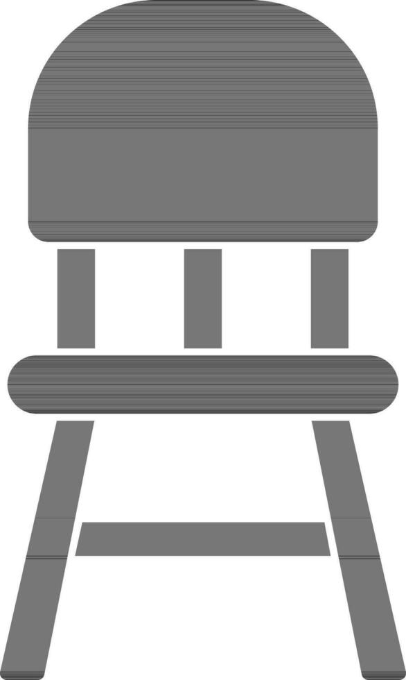 Black And White Color Chair Icon In Flat Style. vector
