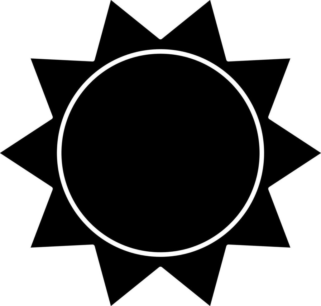 Sun Icon Or Symbol In Black And White Color. vector