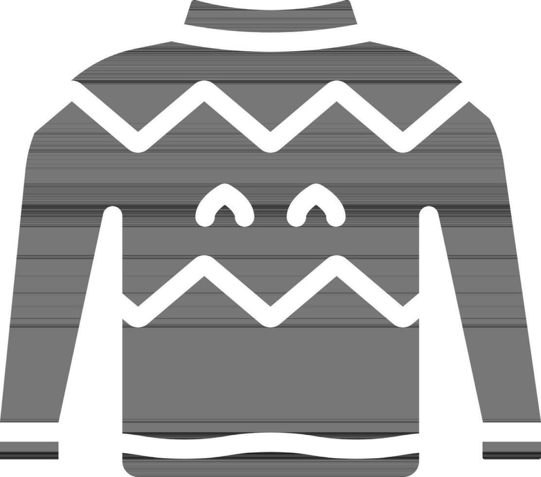 Glyph Style Sweater Icon In Flat Style. vector